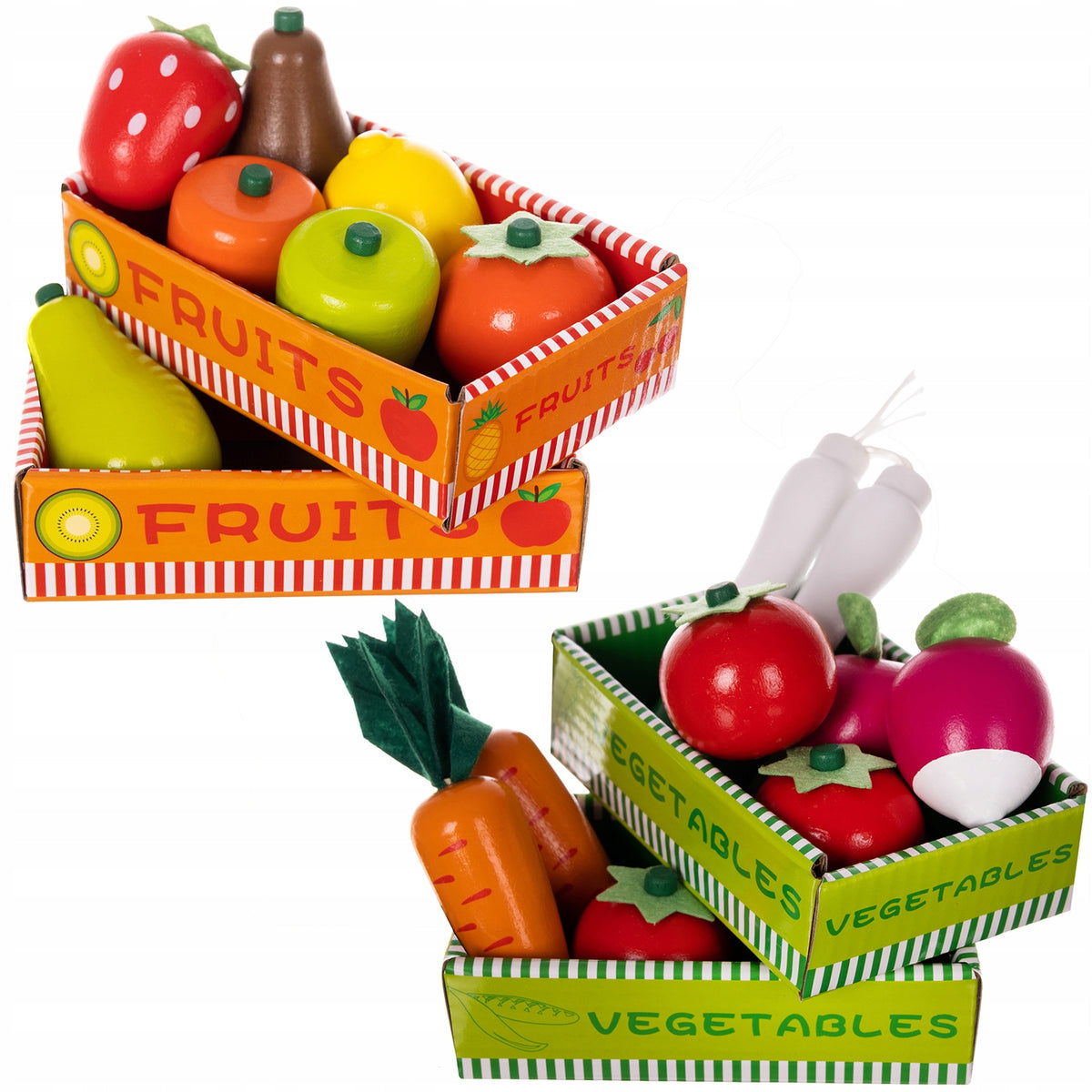WOODEN STALL KRUZZEL 25in1 Cash Register + Fruit Colorful Set for Kids Manufacturer code DREWNIANY STRAGAN KRUZZEL 25w1 Kasa