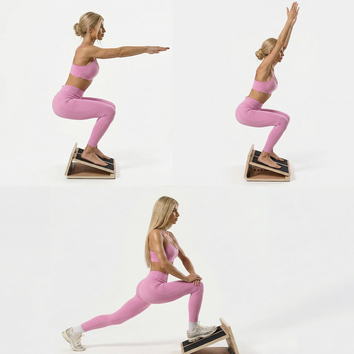 WOODEN STRETCHING PLATFORM FOR CALF SQUAT EXERCISE ADJUSTABLE Manufacturer code FM282