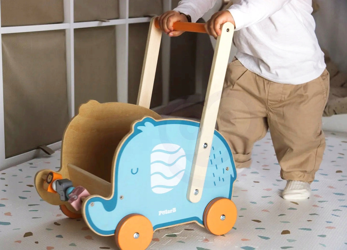 WOODEN STROLLER PUSHER 2IN1 WALKER FOR CHILDREN LEARNING ELEPHANT VIGA POLARB Brand Viga