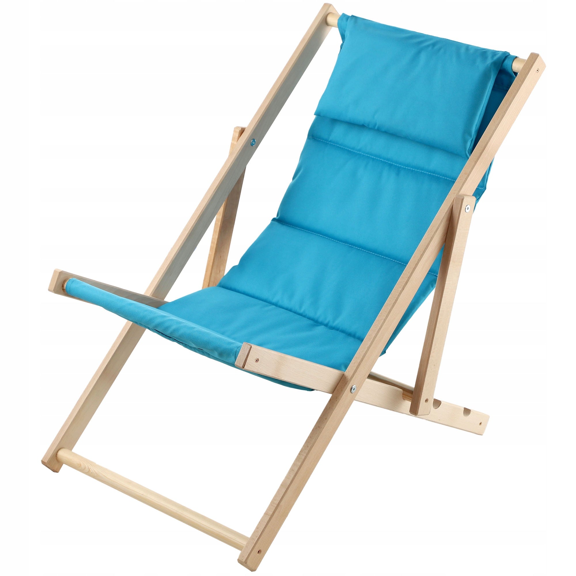 WOODEN SUN LOUNGER GARDEN BEACH FOLDING PILLOW Polish HIGH QUALITY