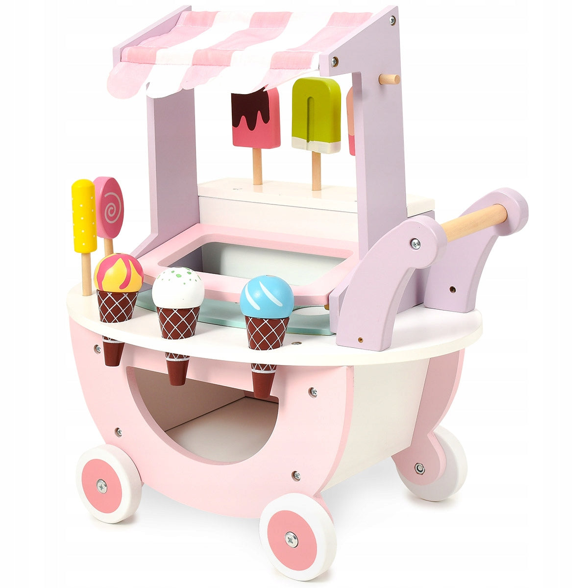 WOODEN TROLLEY WITH ICE CREAM SHOP