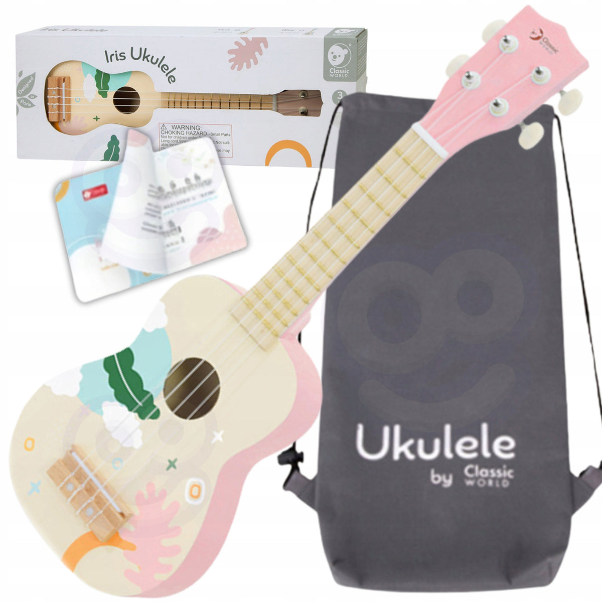 WOODEN UKULELE CHILDREN TO LEARN TO PLAY GUITAR STRINGS COVER CLASSIC WORLD