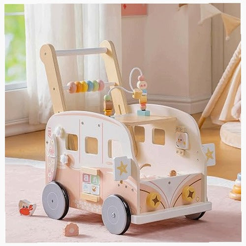 WOODEN WALKER FOR BABIES MULTIFUNCTIONAL ADJUSTABLE HEIGHT