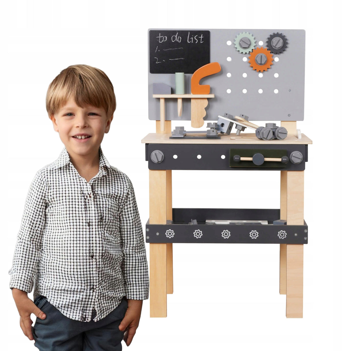 WOODEN WORKSHOP FOR A BOY WITH TOOLS SMALL DIYER
