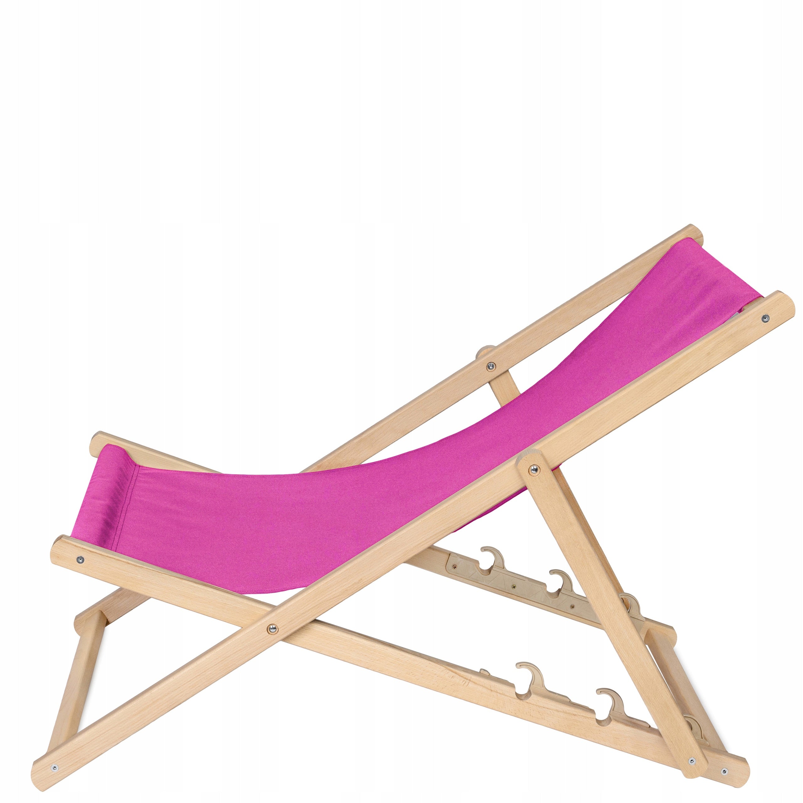 WOODEN beach lounger THICK SLATS for balcony terrace STRONG [PINK] Brand no brand