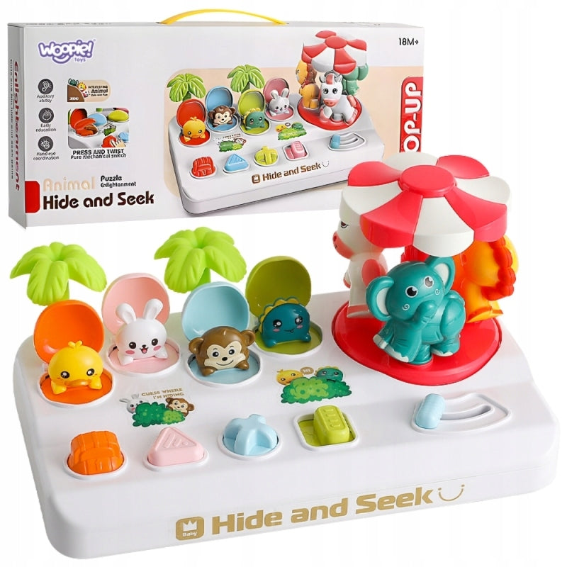 WOOPIE BABY Pop Up Animals Pop Up Carousel Interactive Toy