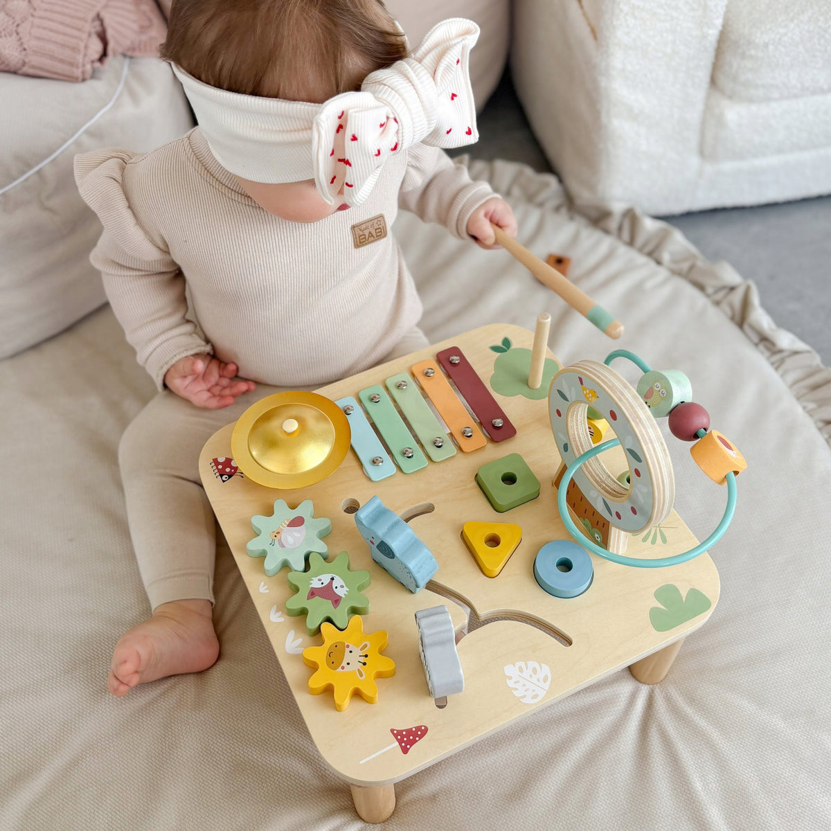 WOOPIE GREEN Wooden Educational Table Musical Sensory Labyrinth 5in1 Brand Woopie