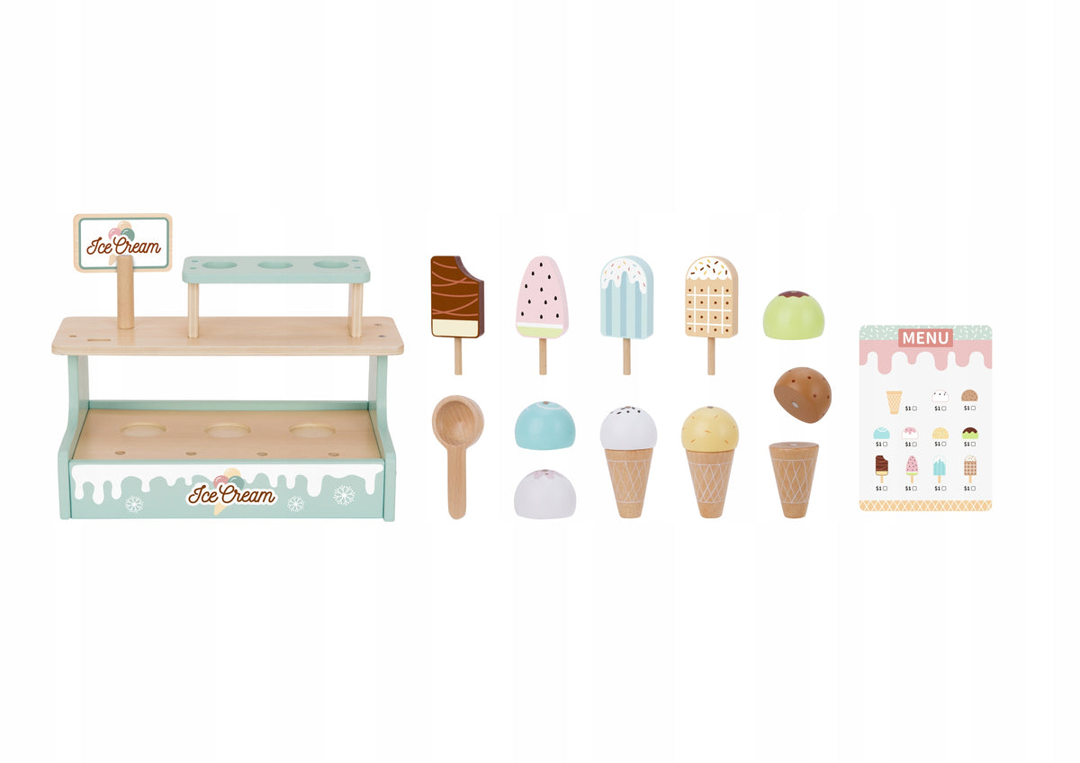 WOOPIE GREEN Wooden Ice Cream Shop Ice Cream Set 16 EL Stragan 3L+ Manufacturer code 5906280652708