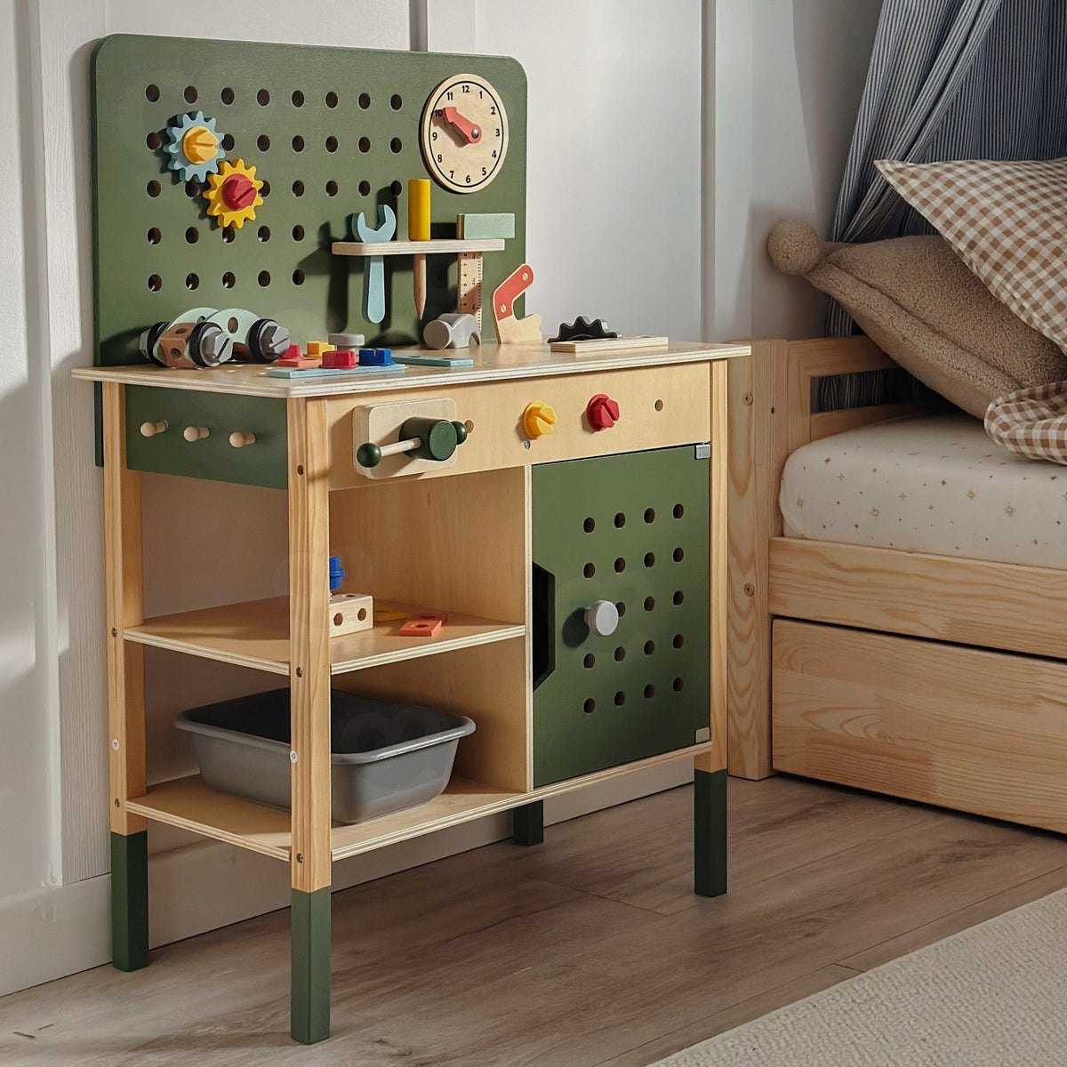 WOOPIE GREEN Wooden STEM Workshop Set with Tools Product weight with unit packaging 0.15 kg