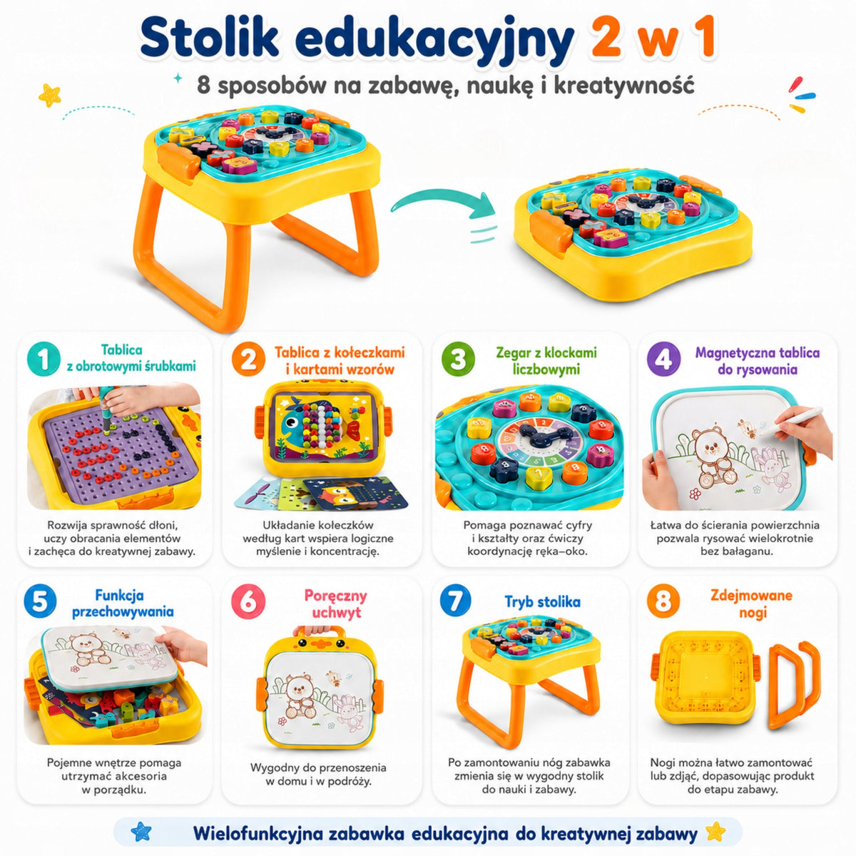 WOOPIE Interactive Educational Table Workshop and 3in1 Board for Little One Packaging status original