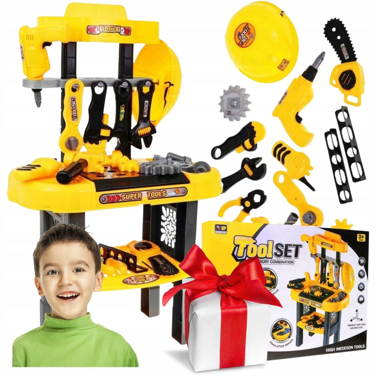 WORKSHOP FOR BOY CHILDREN TO PLAY SET TOOLS SET XL FOR GIFT