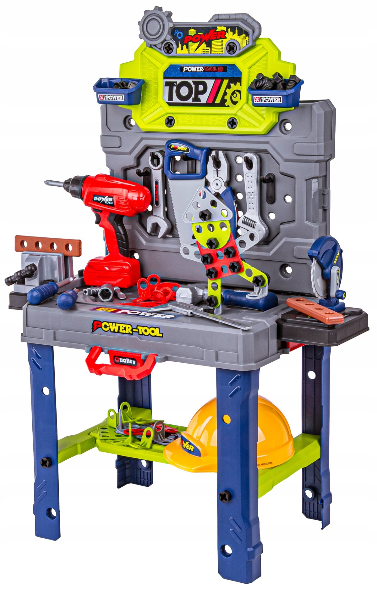 WORKSHOP FOR CHILDREN DIY SET TABLE WITH TOOLS HELMET