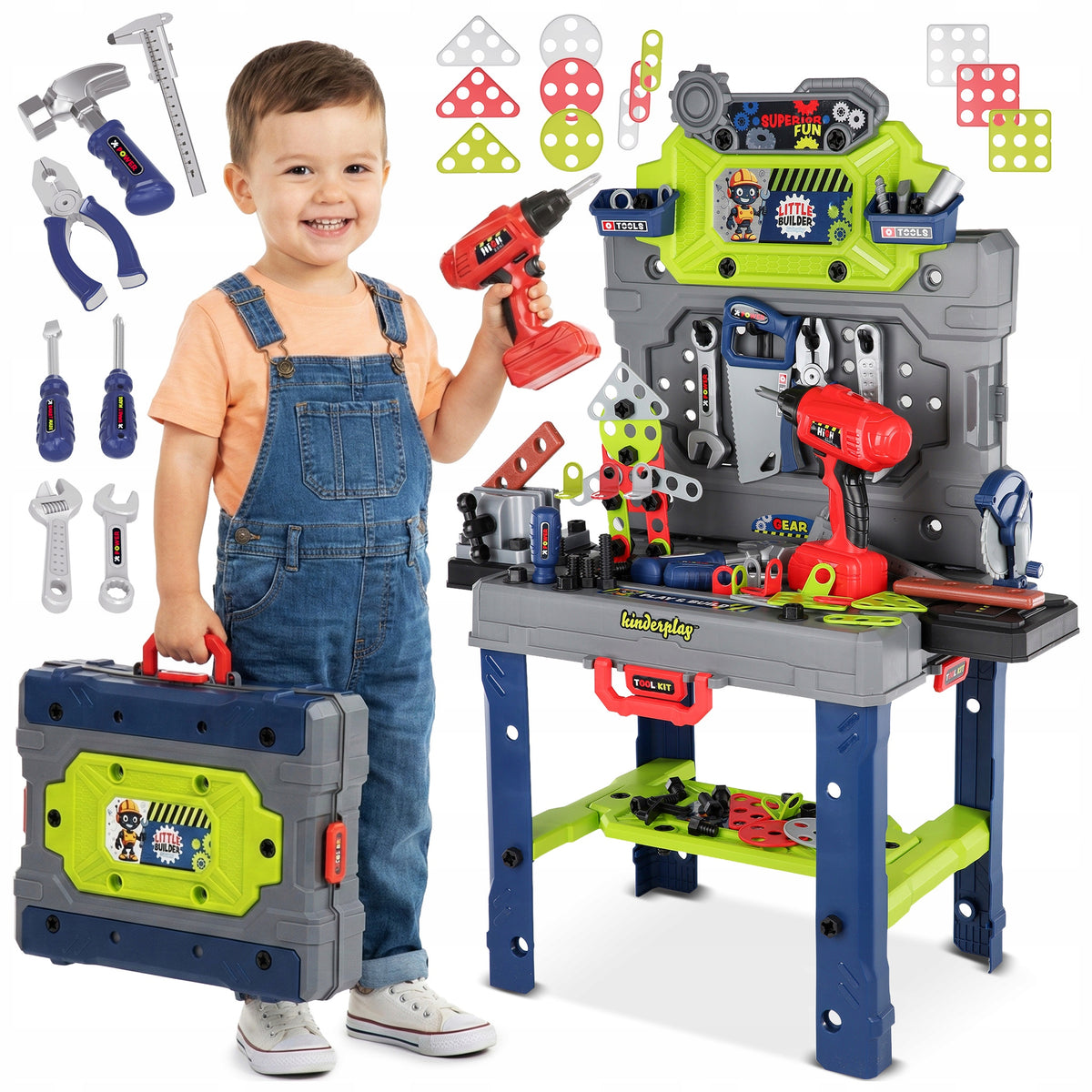 WORKSHOP FOR CHILDREN DIY SUITCASE TOOLS DRILL KINDERPLAY