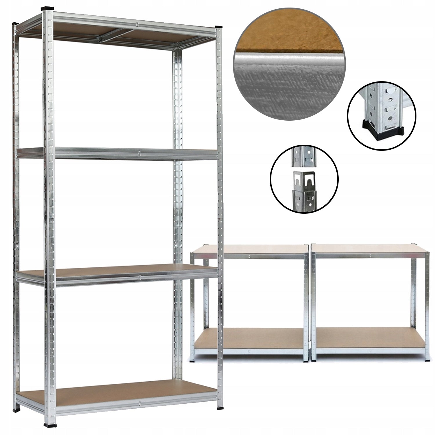 WORKSHOP METAL SHELVING SOLID 174x80x40cm 4 Shelves 500kg
