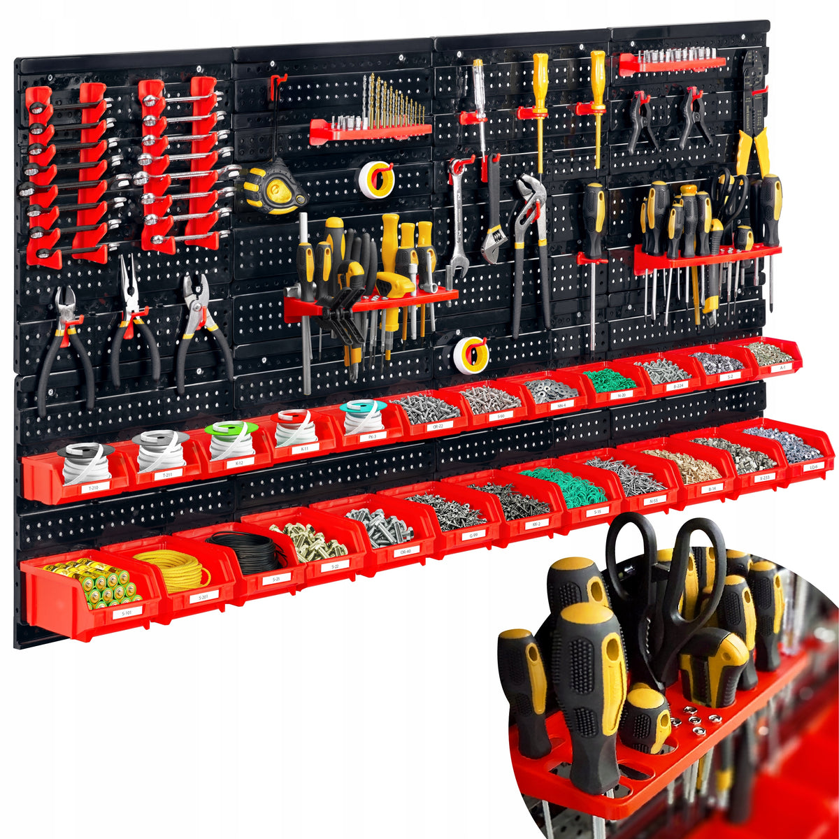 WORKSHOP TOOL BOARD 128x76cm HUMBERG 54 elements FULL set