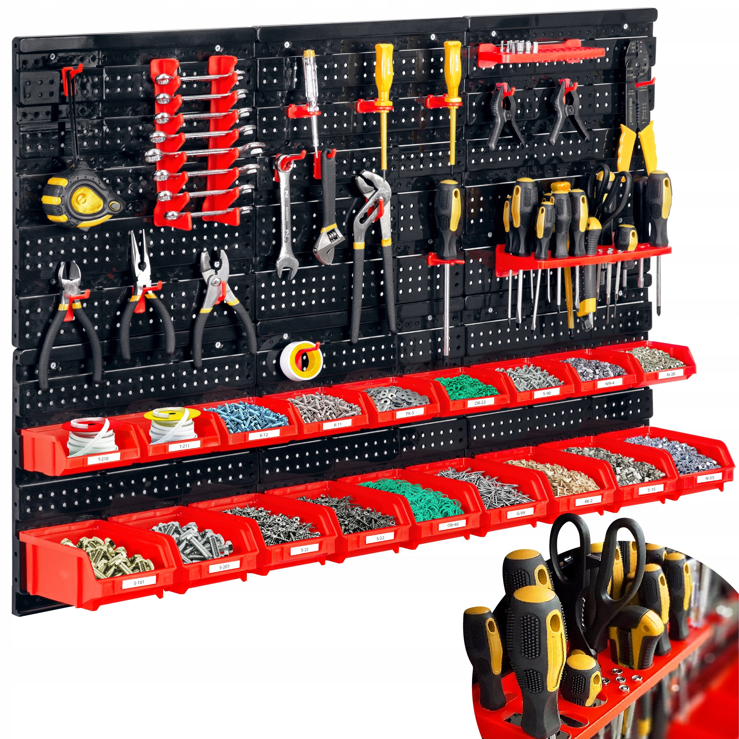 WORKSHOP TOOL BOARD 96x76cm HUMBERG 43 elements set