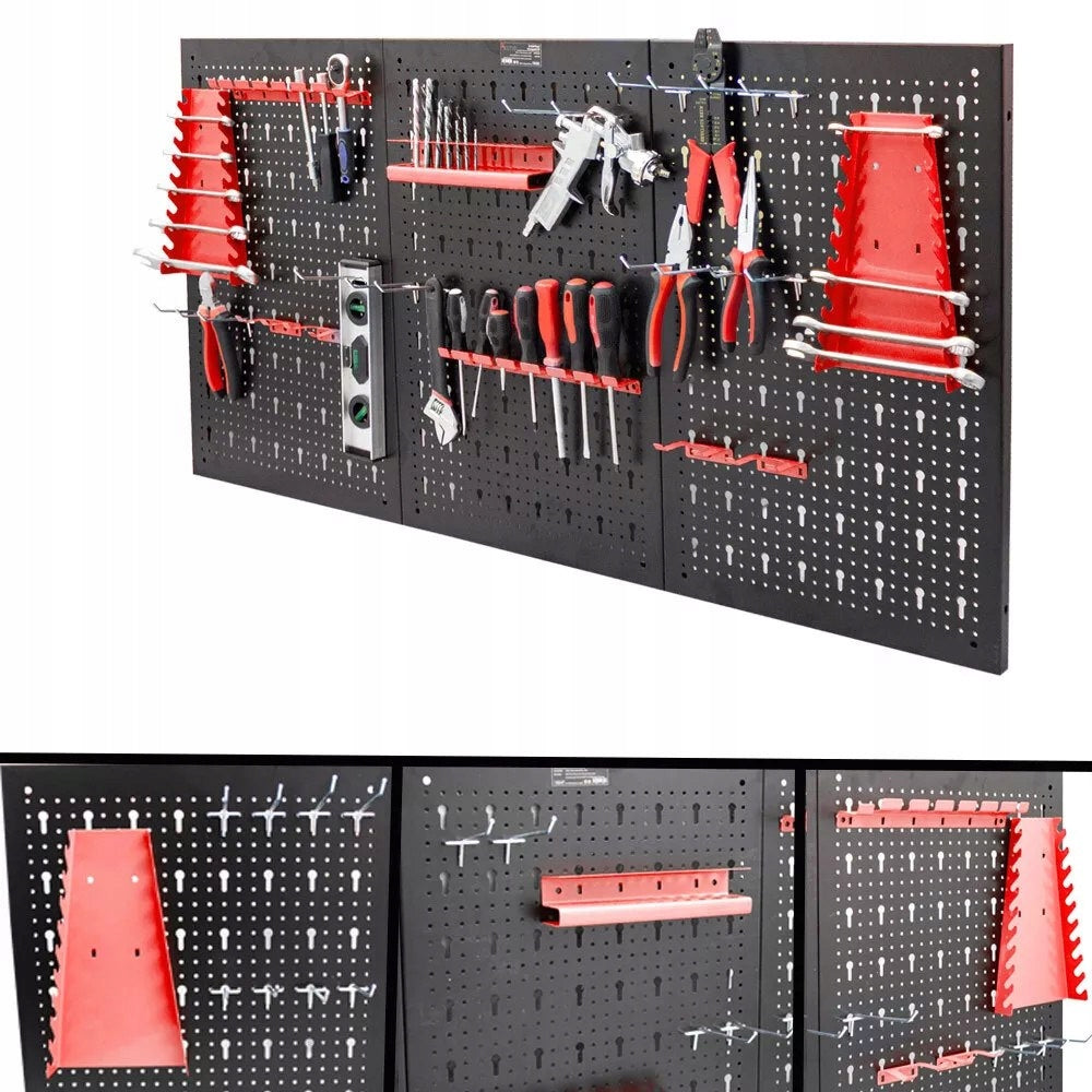 WORKSHOP TOOL BOARD METAL WALL 120x60 FOR WORKSHOP GARAGE Additional features hangable fastening holes for elements
