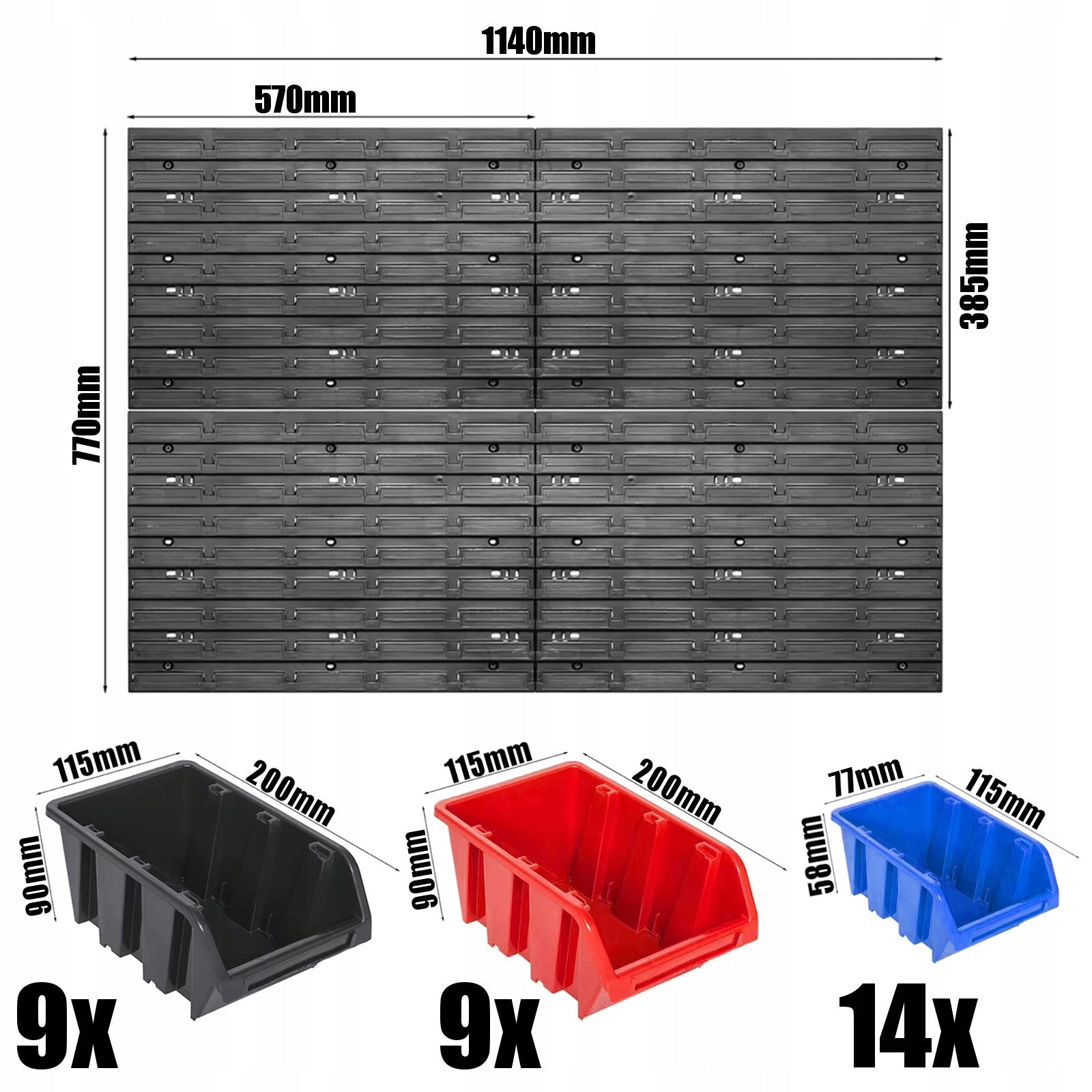 WORKSHOP TOOL BOARD WALL 114x77cm 74 el. Additional features hangable
