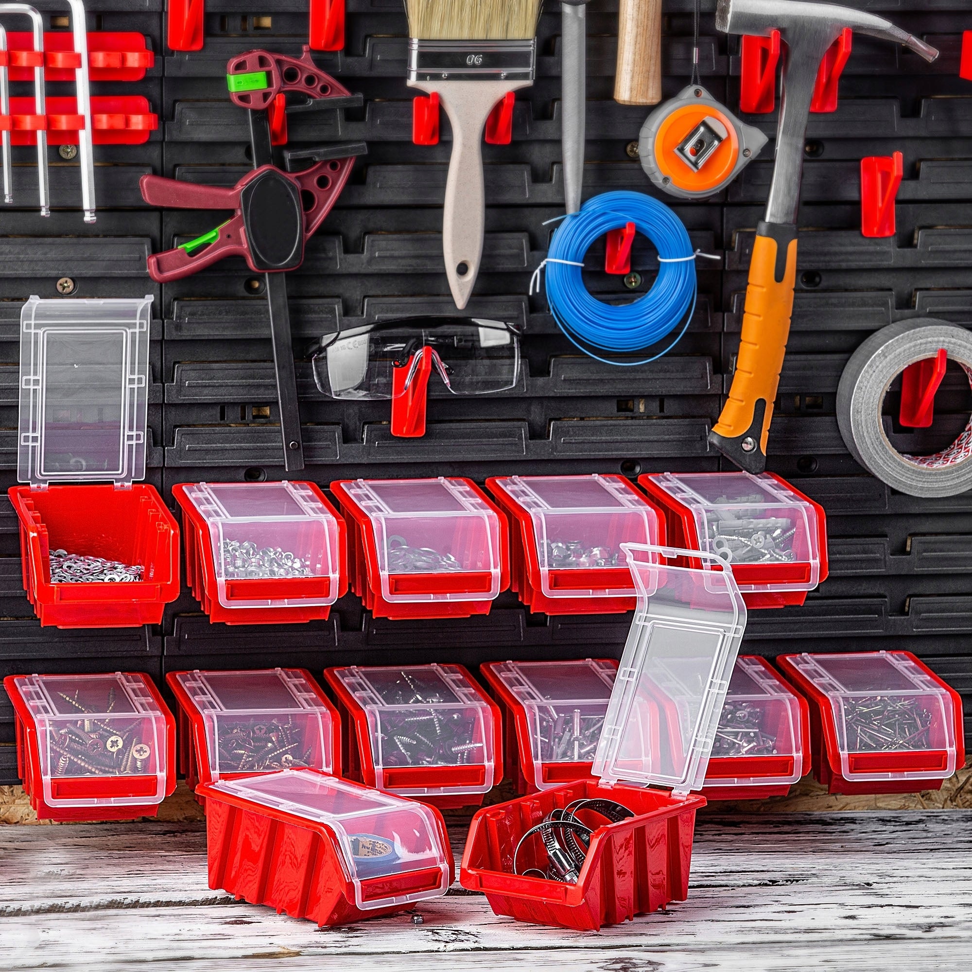 WORKSHOP TOOL BOARD WALL 116x39cm 50 CUVETTES WORKSHOP Product width 116 cm