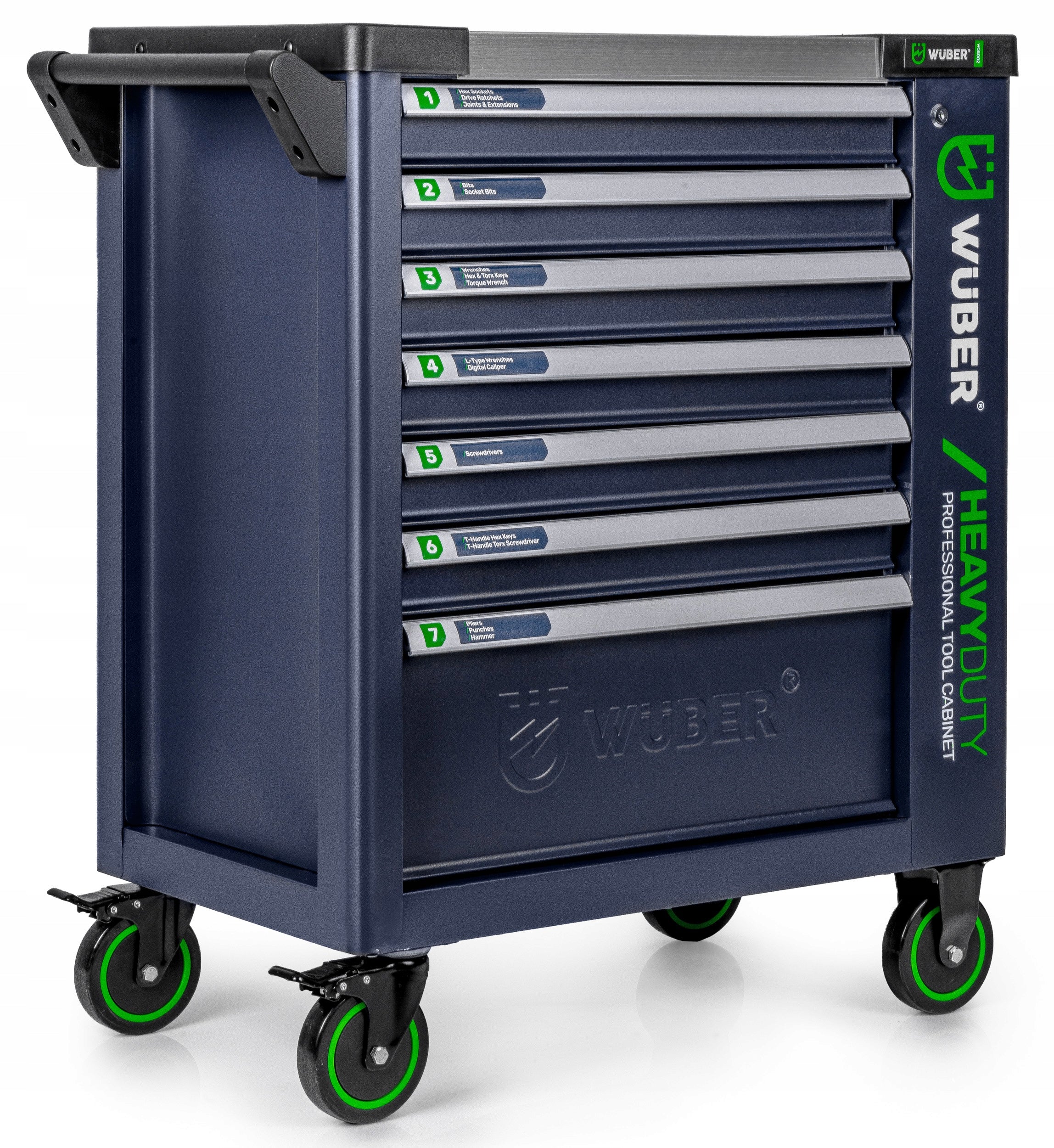 WORKSHOP TOOL CABINET ON WHEELS 7 DRAWERS WITH LOCK LARGE WUBER Brand Wuber
