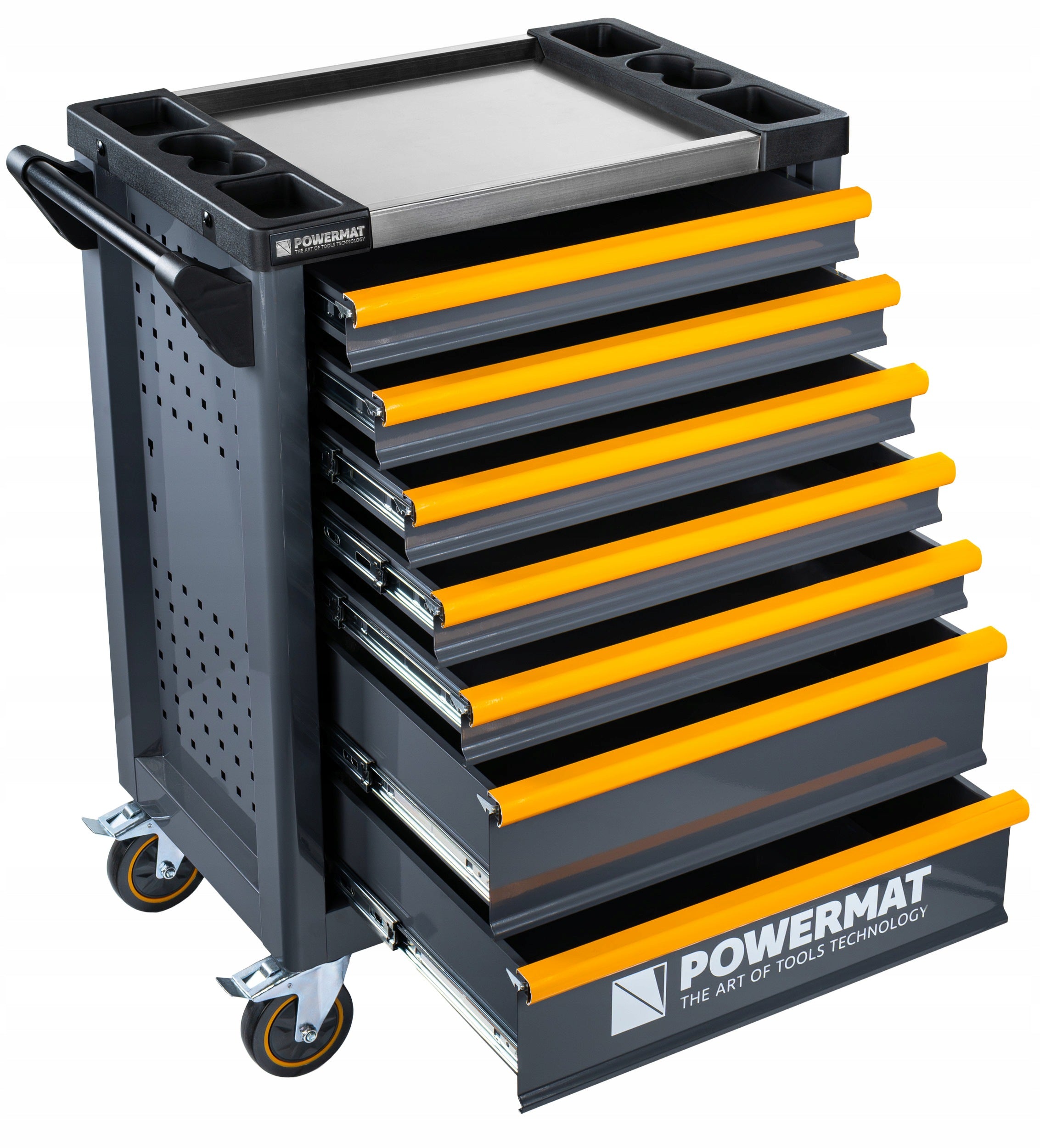WORKSHOP TROLLEY TOOL CABINET SERVICE EMPTY 7 DRAWERS STEEL TOP Accessories included no