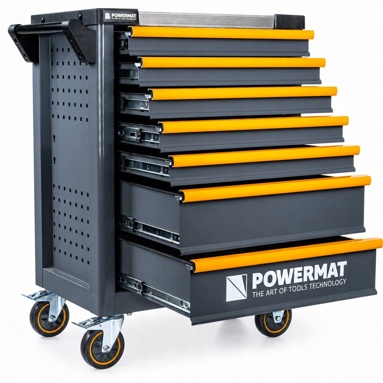 WORKSHOP TROLLEY TOOL CABINET SERVICE EMPTY 7 DRAWERS STEEL TOP