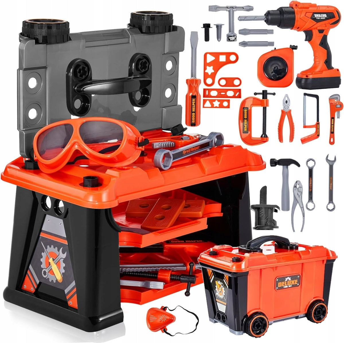 WORKSHOP for a child SMALL DIY CHEST TOOLS DRILL 65 EL.