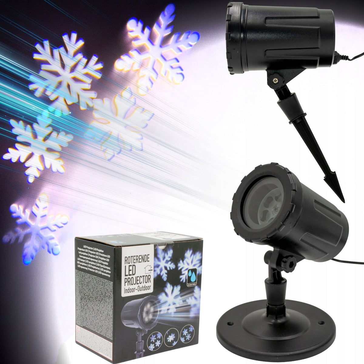 WORLD PROJECTOR PORTABLE LED PROJECTOR indoor/outdoor SNOWFLAKES