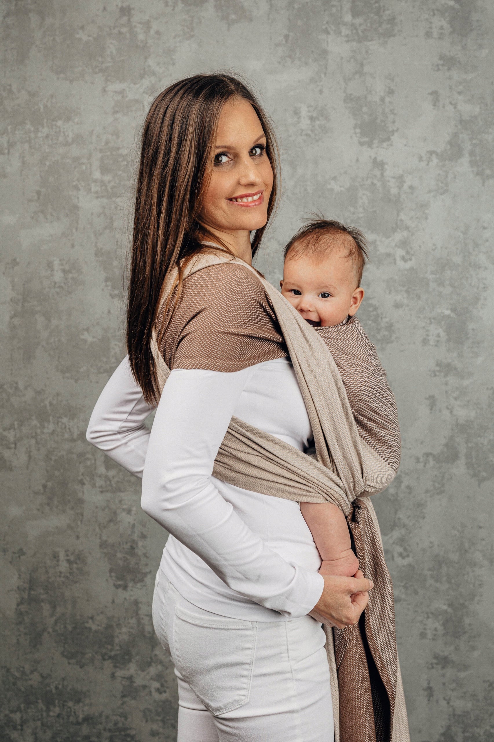 WOVEN SCARF LENNYLAMB HERRINGBONE BABY CAFE LATE 4.6m Manufacturer code 5907557767927