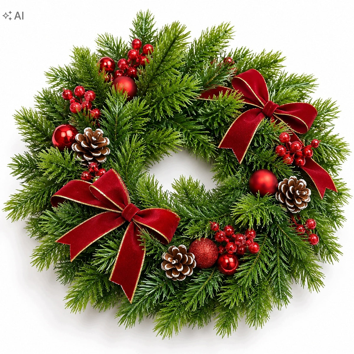 WREATH CONIFEROUS Christmas spruce artificial for table DENSE as alive - 35 cm Manufacturer code boże narodzenie