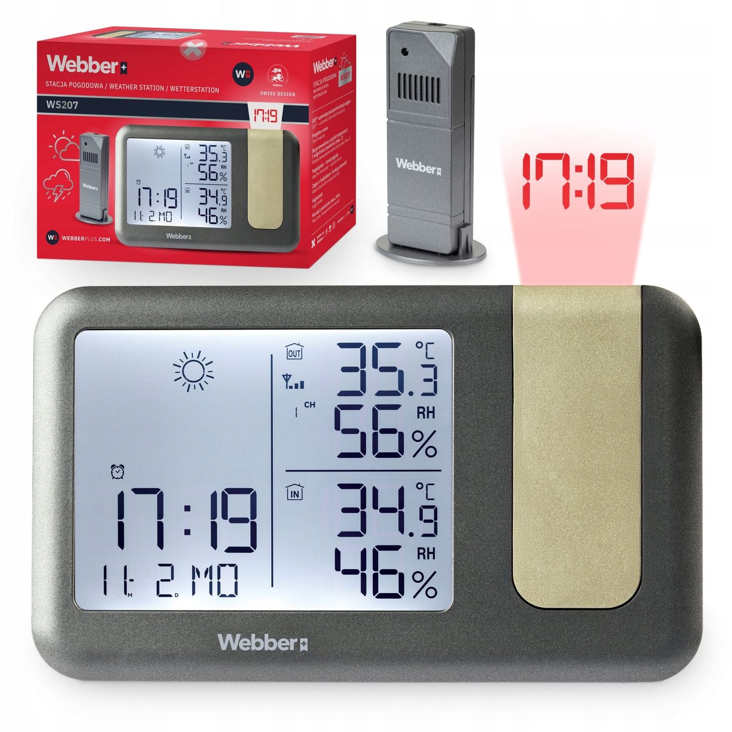 WS207 Webber Weather Station With Radio Sensor Time RCC DCF