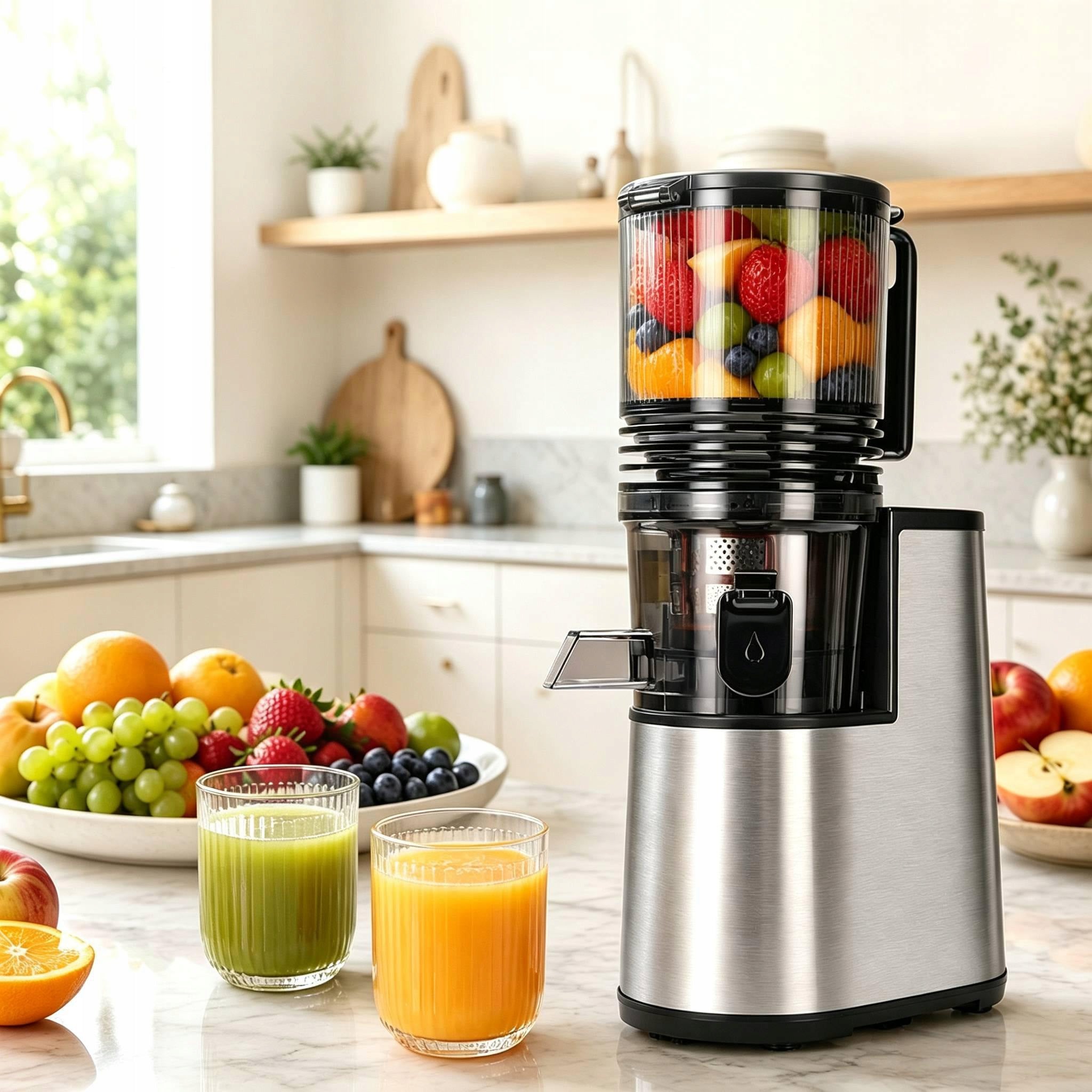 WYCISKARKA WOLNOOBROTOWA DO OWOCÓW I WARZYW 250W, SLOW JUICER, OTWÓR 145mm Brand no brand
