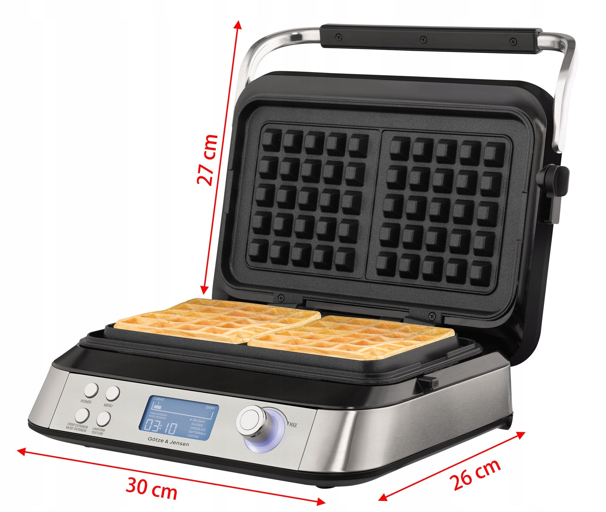 Waffle Iron GÖTZE & JENSEN DW900 1600W LCD Dominant color silver/gray