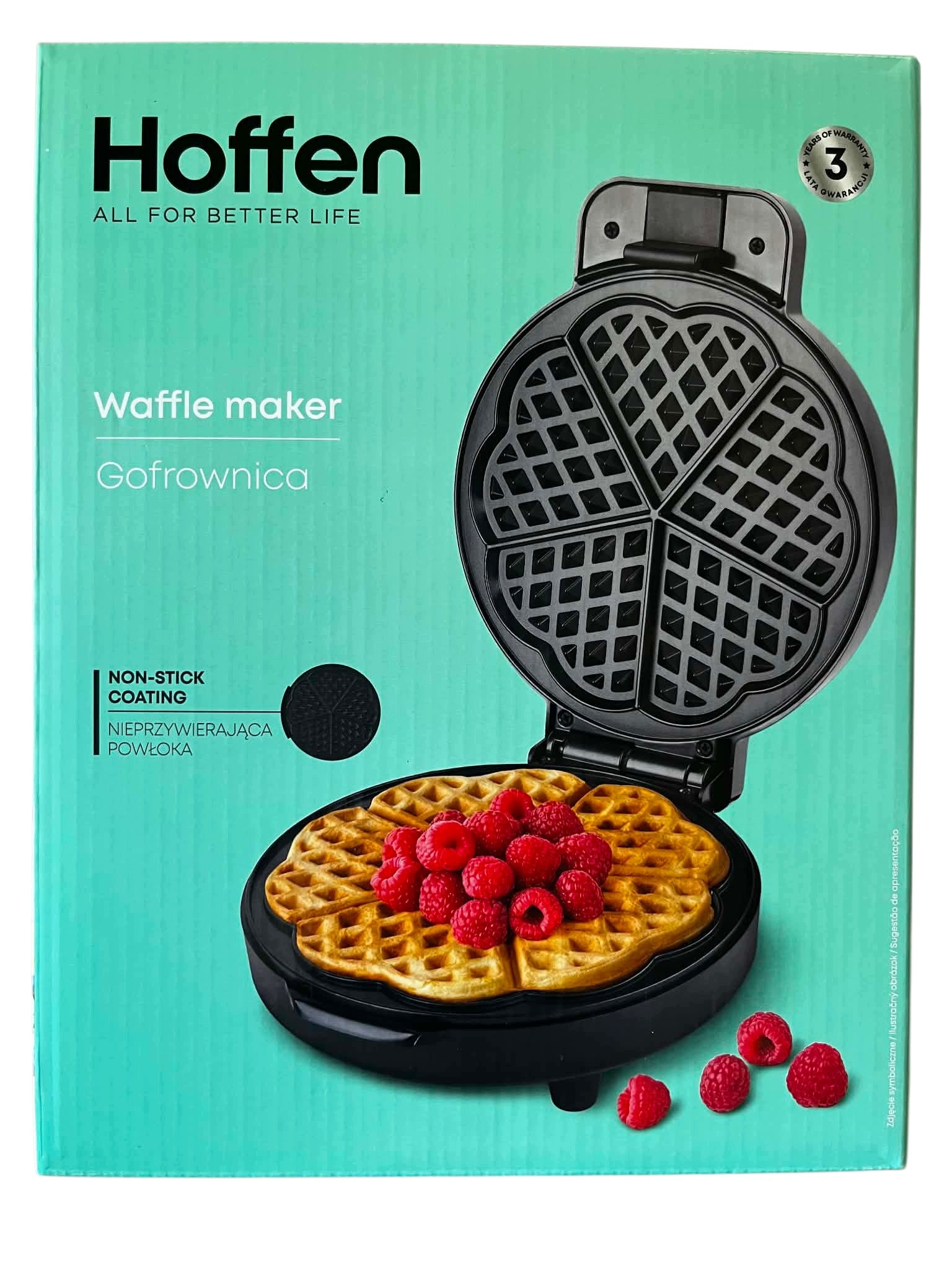 Waffle Iron Hoffen HEARTS 1200 W black