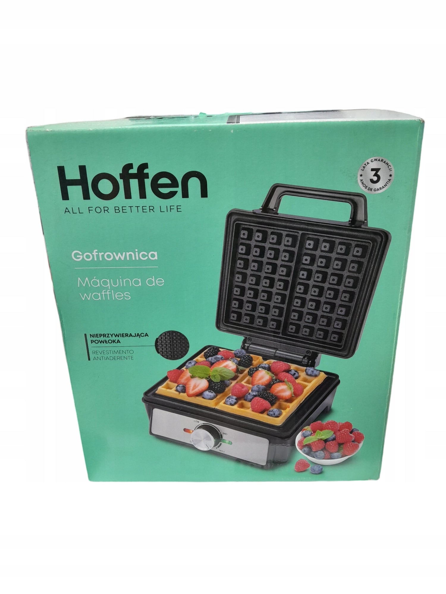 Waffle Iron Hoffen WM-4356 1600 W silver/grey