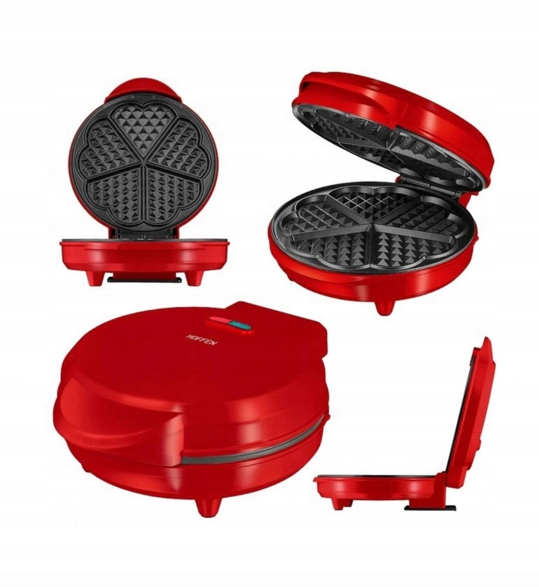 Waffle iron Hoffen 1200 W red heart Power rating 1200 W
