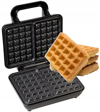 Waffle iron non-stick coating INOX 2 waffles 1000W indicator light Packaging status original