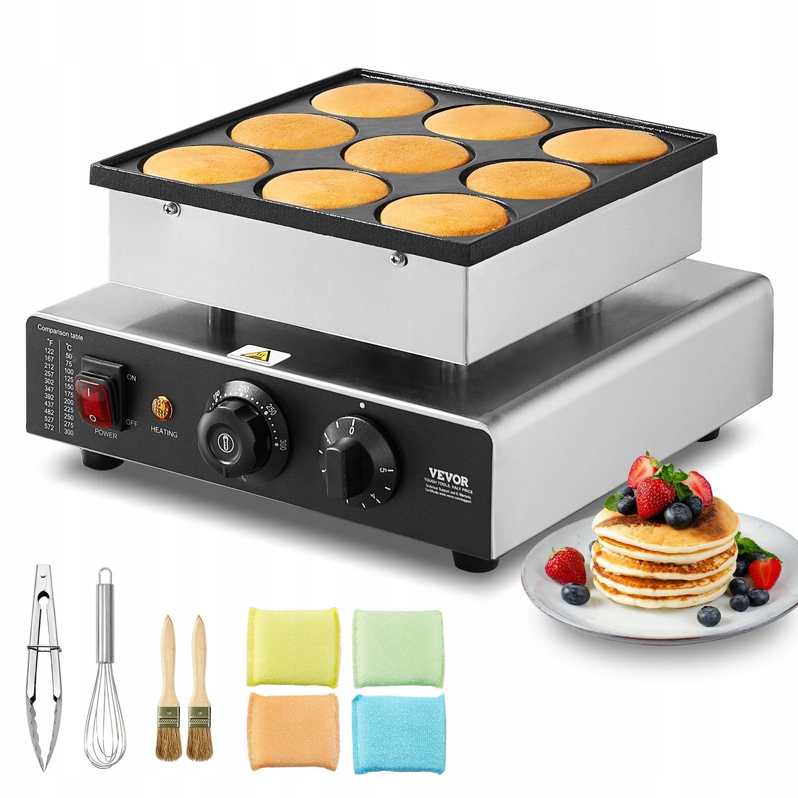 Waffle maker for Poffertjes Dutch pancakes pancake maker 9 pcs 1700W