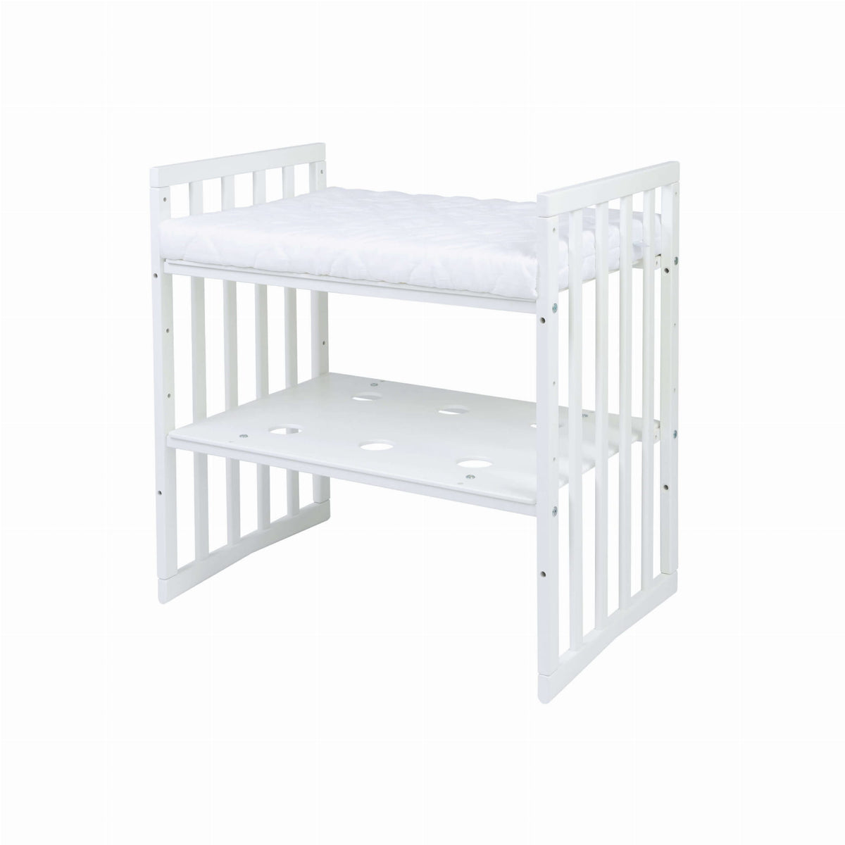 Waldin cot (oval) 7in1 with mattress Wheels&Belts, White Manufacturer code 5903957708003