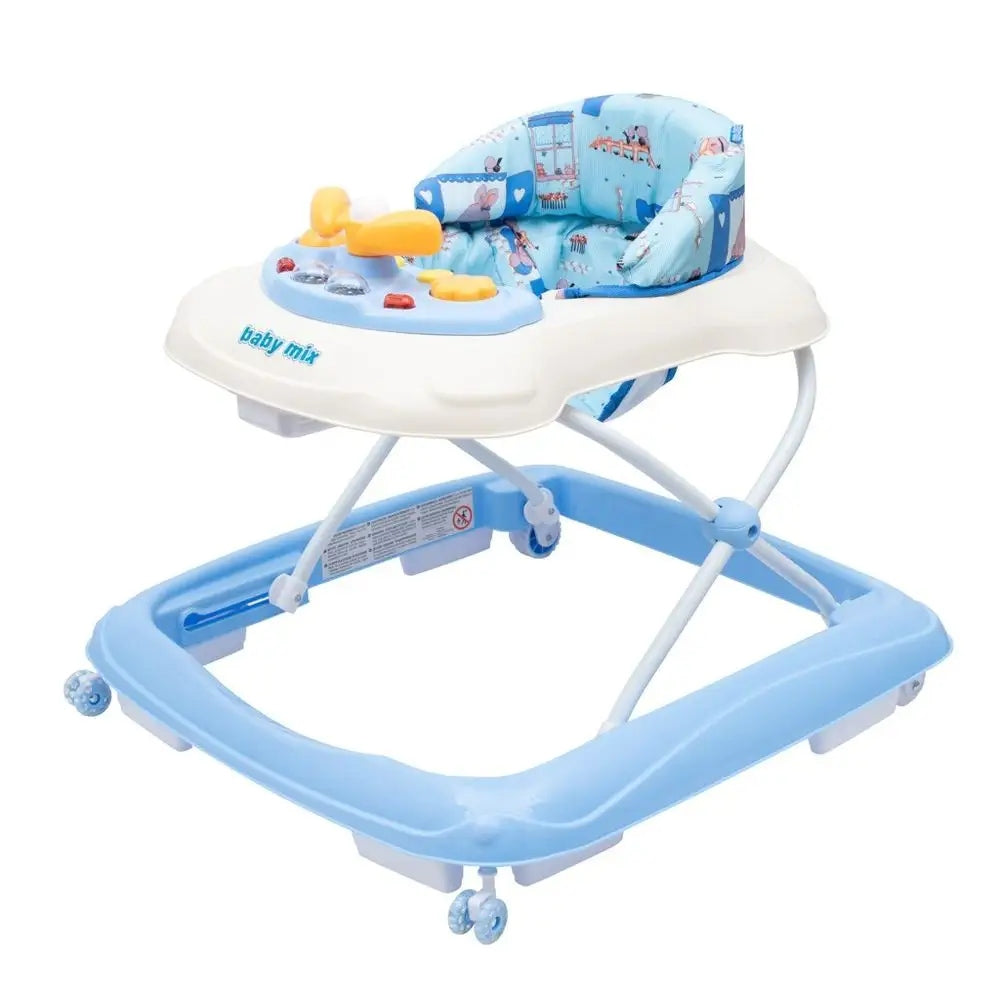 Walker BABY MIX with steering wheel and silicone wheels blue Color blue