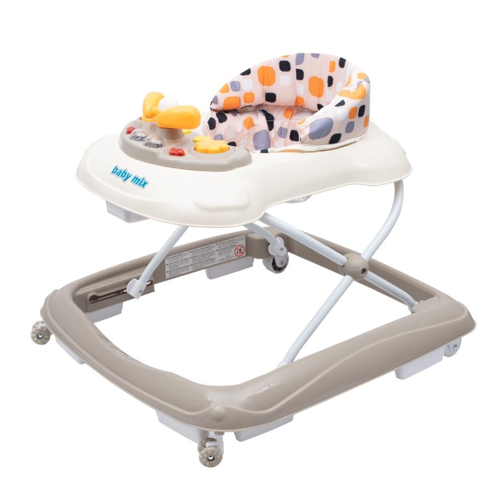 Walker Baby Mix with steering wheel and silicone wheels beige Color beige