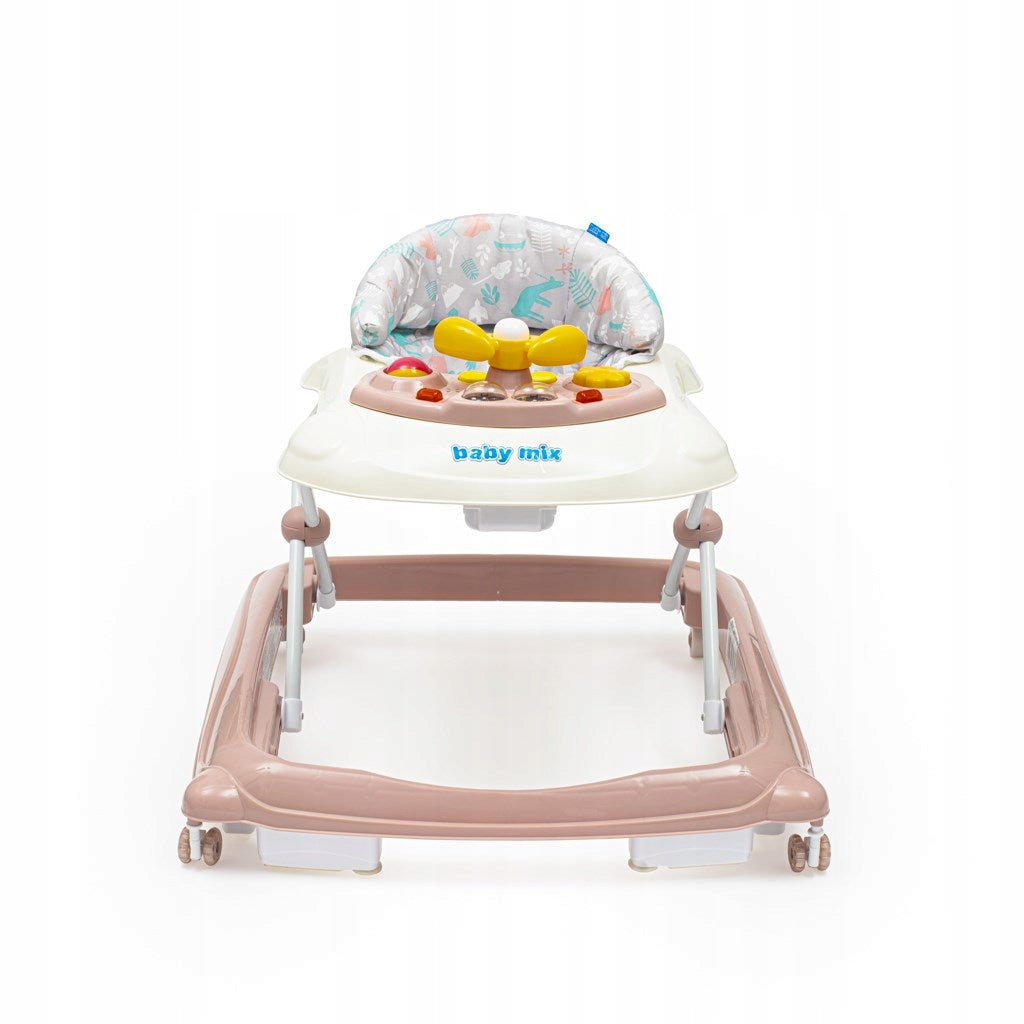 Walker Baby Mix with steering wheel and silicone wheels powder pink Color pink