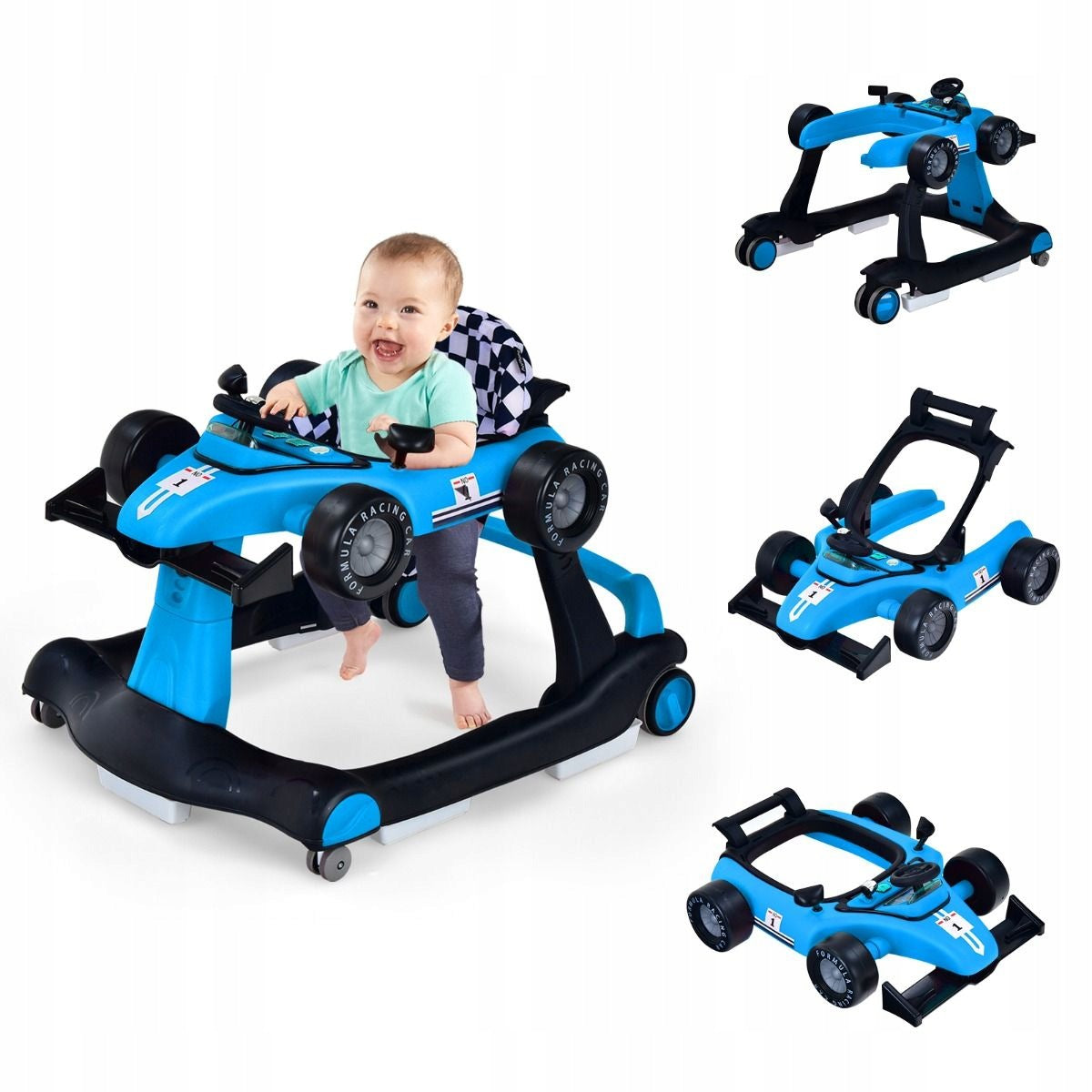 Walker rider - blue with height adjustment and 4in1 sound