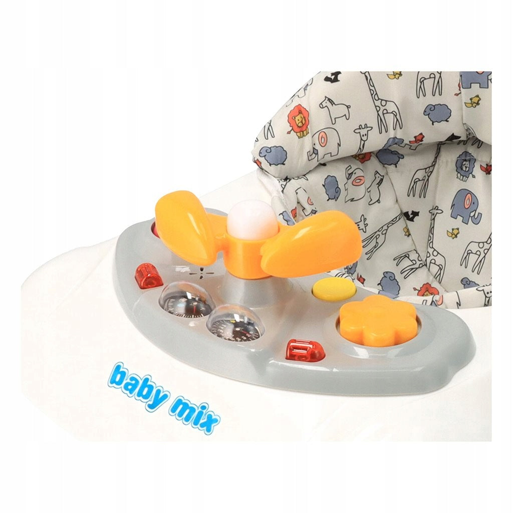 Walker with steering wheel silicone wheels GREY 47976 Baby Mix Color gray