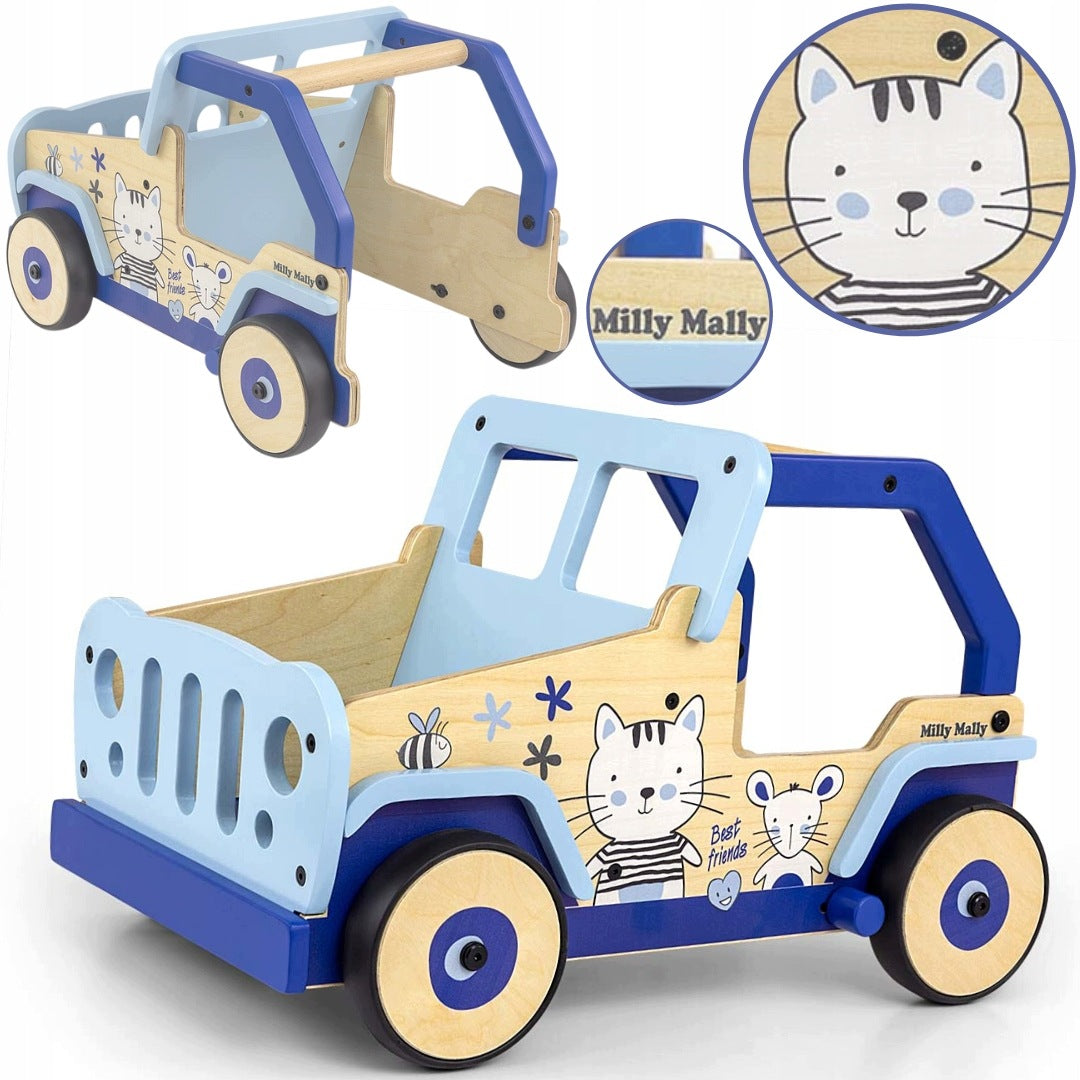 Walker wooden pusher for baby 12-36 months brake trunk Packaging status original