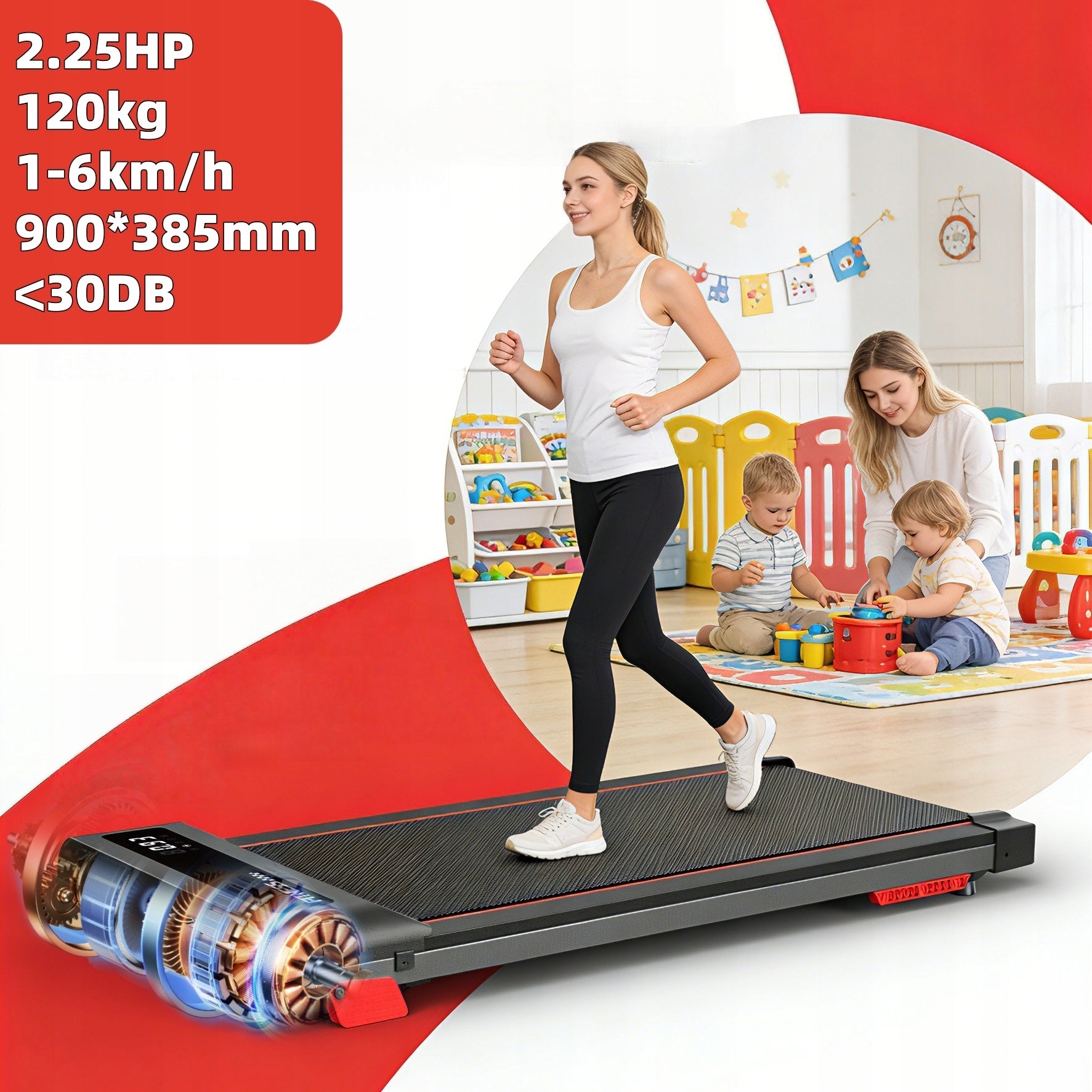 Walking Pad bieżnia pod biurko elektryczna 4% nachylenie 6km/h 2,25HP 120kg Manufacturer code 6976909986322