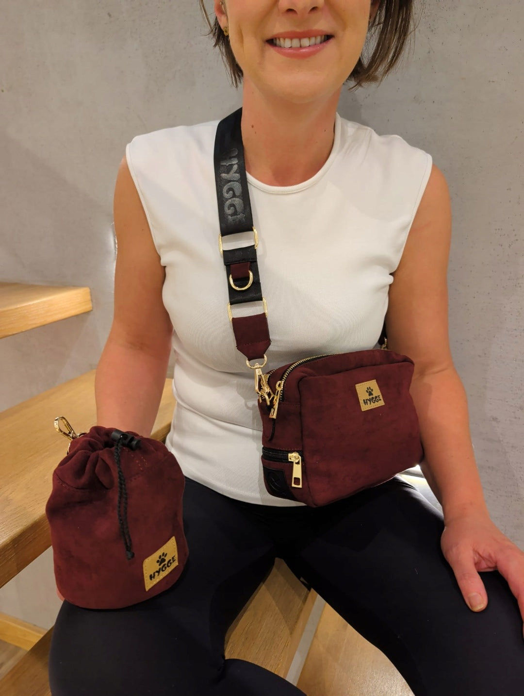 Walking bag with dog sachet for flavors 2in1, water bottle pocket