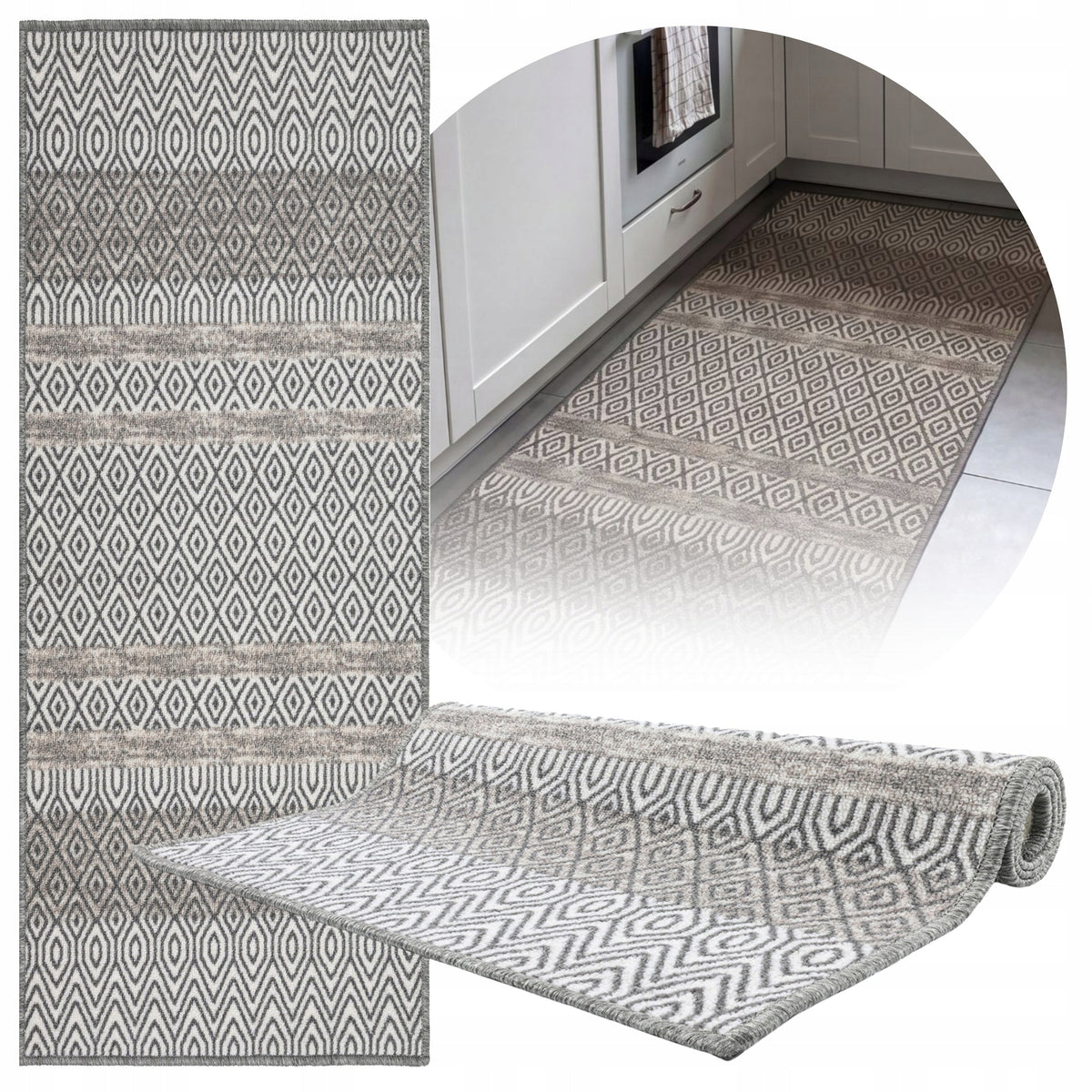 Walkway For Hallway Grey Anti-slip 80x200cm For Kitchen Hallway