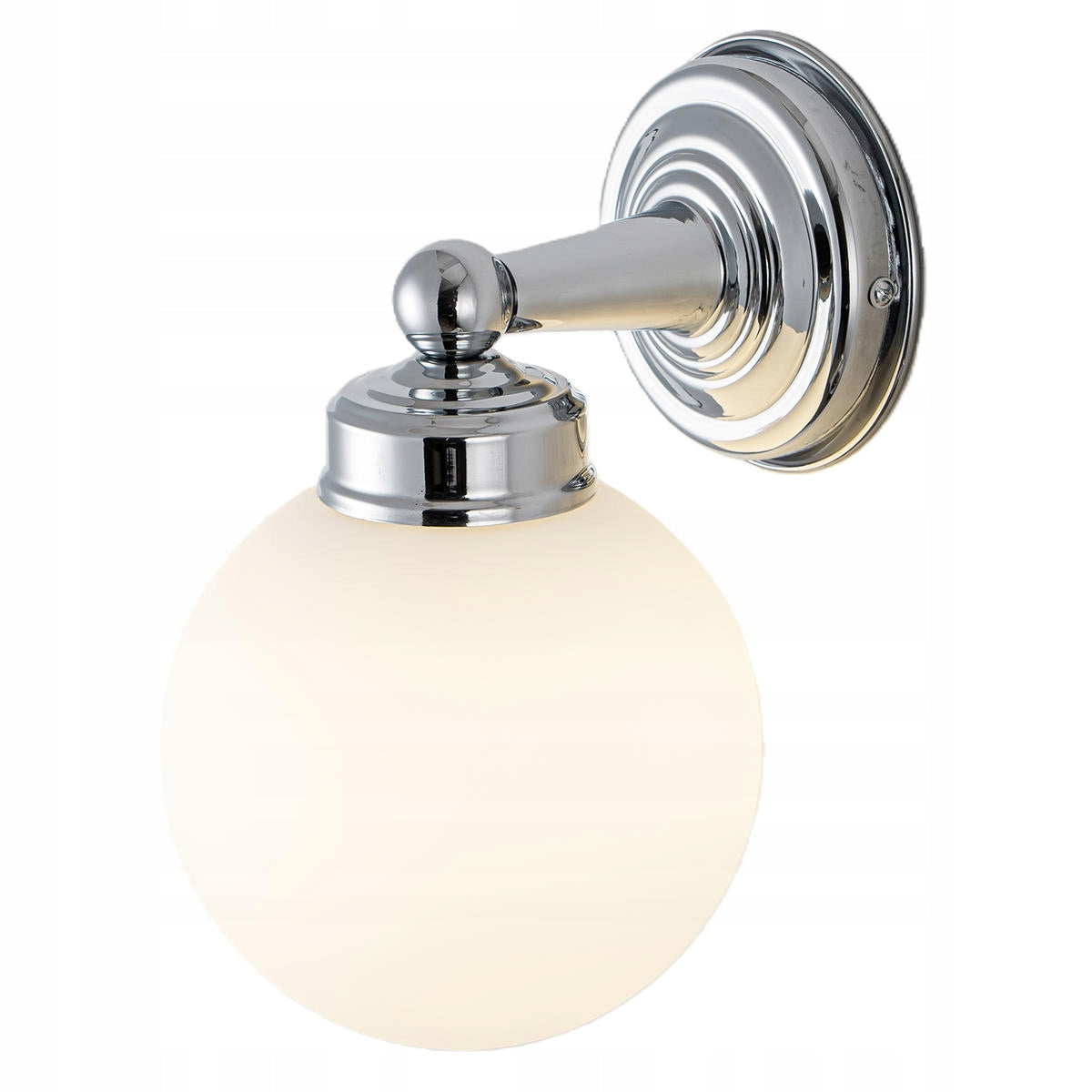 Wall Lamp Bathroom Chrome Modern Milo Glass IP44 LED E27