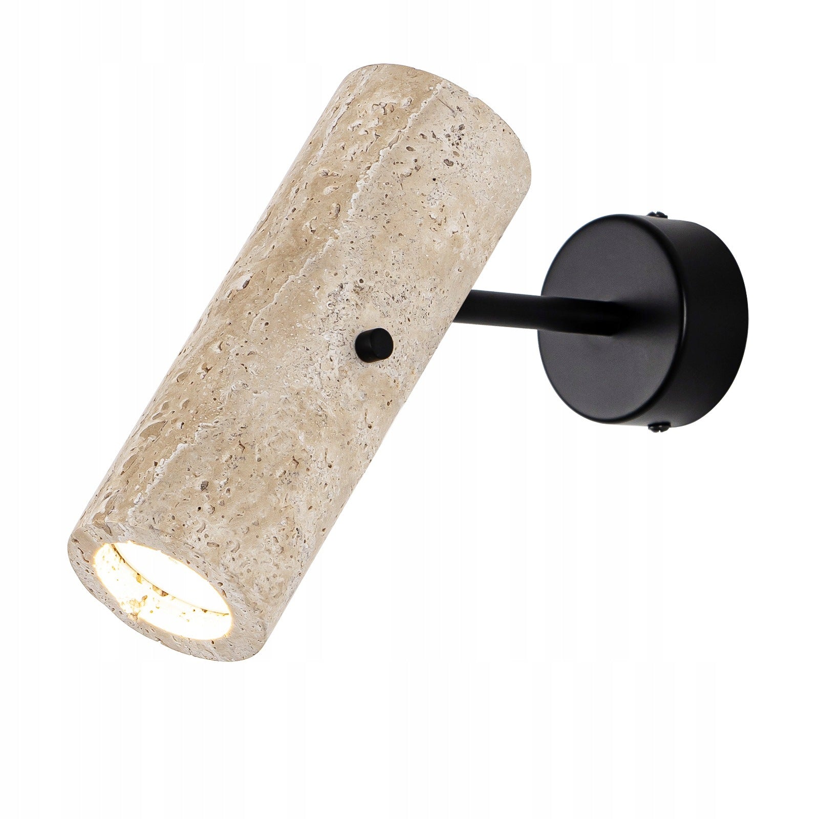 Wall Lamp Black Loft Natural Yellow Travertine TUBA GU10